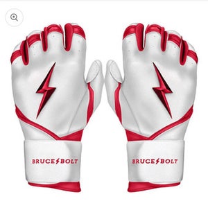 New YOUTH RED PREMIUM PRO CHROME SERIES LONG CUFF BATTING GLOVE BRUCE BOLT 11834-502R1