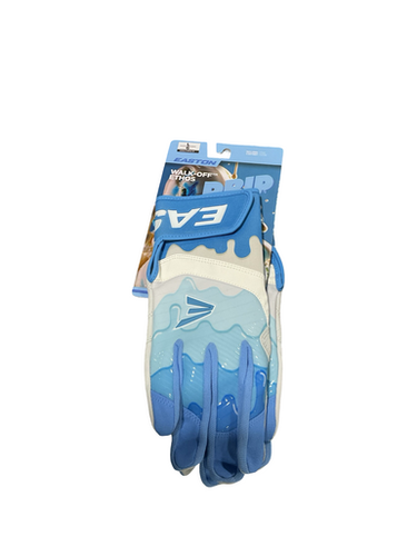 Used Easton ADULT LARGE BB/SB Batting Gloves Carolina Blue LG 11834-S000043785