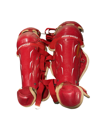 Used Marucci RED LEG GUARDS Catchers Leg Guards Red Adult 11834-S000043780