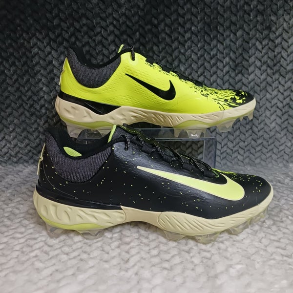 Nike Alpha Huarache Elite 4 MCS Baseball Cleats Men's Black Lime Size 11.5