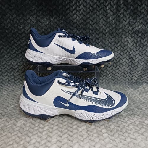 Nike Alpha Huarache Elite 4 Low Men's White Blue Baseball Cleats FD2745 Size 7.5