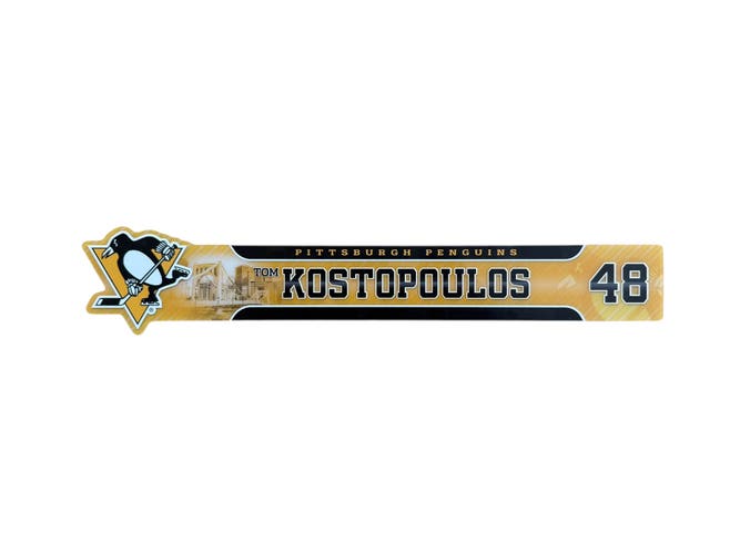 Pittsburgh Penguins Locker Room Nameplate - Tom Kostopoulos RARE