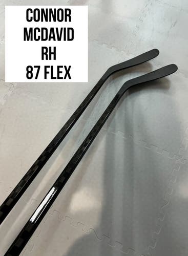 Senior(2x)Right Connor McDavid 87 Flex ProBlackStock™ Unbranded Blackouts Pro Stock Hockey Sticks