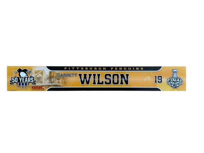 Pittsburgh Penguins Locker Room Nameplate - Garrett Wilson RARE