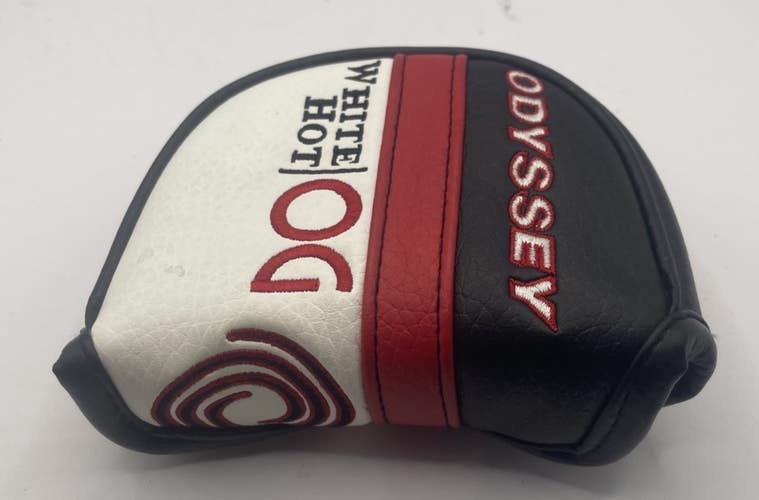 Odyssey Golf White Hot OG Mid Mallet Putter Head Cover White Black Magnetic
