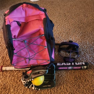 Fastpitch Softball Bundle-Rip It Mask/ Rawlings 11" Glove/ Athletic pink bag/ Easton Cyclone 27"/18