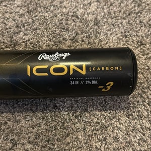 2023 Rawlings Icon Composite BBCOR Certified Bat (-3) 31 oz 34" (Used)