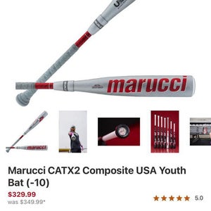2025 Marucci CATX2 Composite USABat Certified Bat (-10) 17 oz 27" (Used)