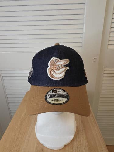 NWS Baltimore Orioles New Era 9forty A-Frame Denim Snapback Hat MLB
