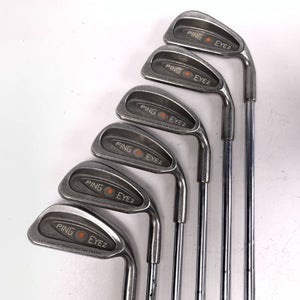 Ping Eye 2 Iron Set 3-9 Orange Dot 2* Flat Karsten ZZ-Lite Stiff RH No 5 iron