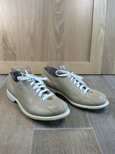 Vintage Leather Linds Left Handed Bowling Shoes Taupe Women’s 8.5B GUC