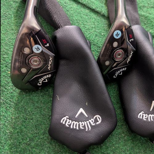 Callaway Apex 19 3 and 4 hybrids with matching covers