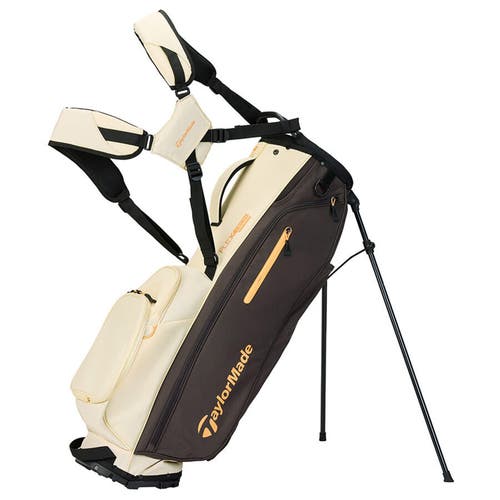 NEW 2025 TaylorMade Flextech Cream-Brown 4 Way Stand/Carry Golf Bag
