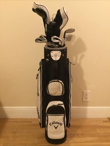 Callaway Ladies Solaire Full Set (D, 3W, 5W, 7W, 5H, 6H, 7-PW-SW, Putter) & Bag