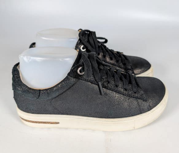 Birkenstock Bend Low Top Lace Up Sneaker Black Suede Womens Size: 37 / 6