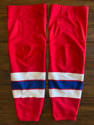 Reebok Washington Capitals Red Third Jersey Pro Stock Hockey Socks Size Large
