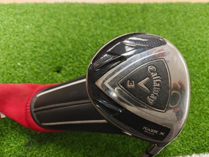 Callaway RAZR X Black Fairway 3 Wood Regular Flex Graphite w Headcover