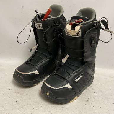 Used Burton MENS MOTO Boys Snowboard Boots Black Youth 07.5 11855-S000196428