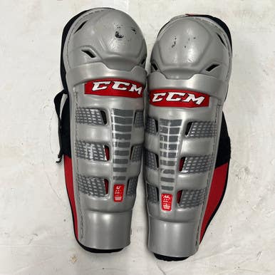 Used CCM U+ 08 Junior Shin Guards Grey And Red 11" 11855-S000196367
