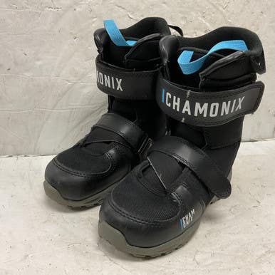 Used CHAMONIX STRAP Boys Snowboard Boots Black And Carolina Blue Junior 02 11855-S000196350