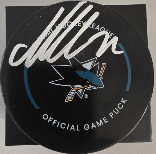 San Jose Sharks Macklin Celebrini Autographed Official Game Puck Fanatics COA