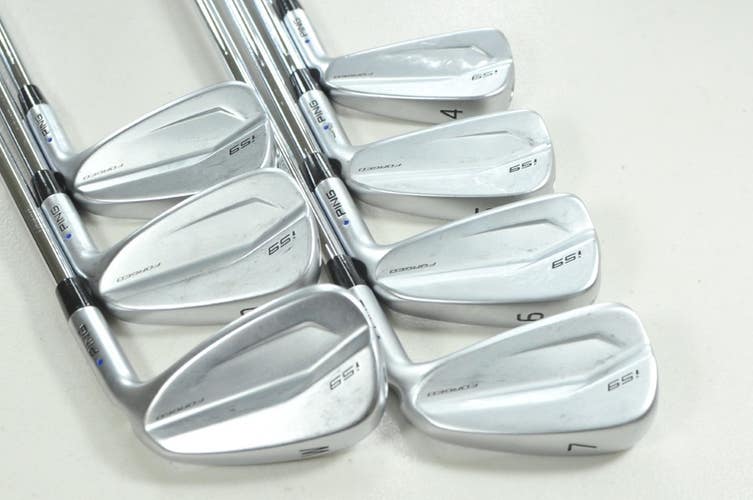 Ping i59 4-W Iron Set Stiff Flex Blue Dot Right NS Pro Zelos 8 Steel # 207889