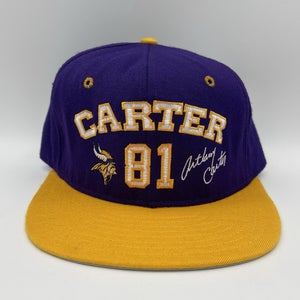 Vintage Anthony Carter #81 Minnesota Vikings AJD Snapback Hat Cap NEW OLD STOCK