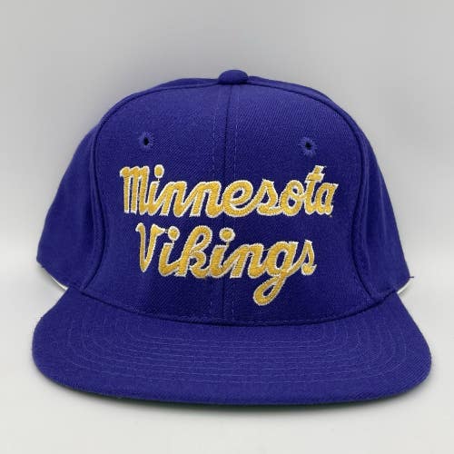 Vintage Minnesota Vikings Eastport Starter Wool Script Snapback Hat Cap - NOS