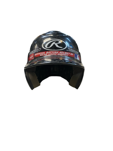 Used Rawlings BLACK HELMET Batting Helmet No Mask Black MD 11706-S000369006