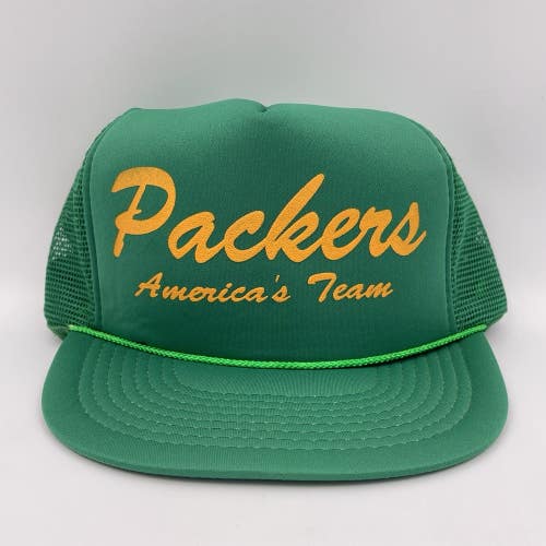 Vintage Green Bay Packers Americas Team Snapback Trucker Rope Hat NEW OLD STOCK