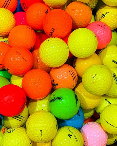 100 colorful golf balls ~ used ~ bulk ~ mixed lot~ color