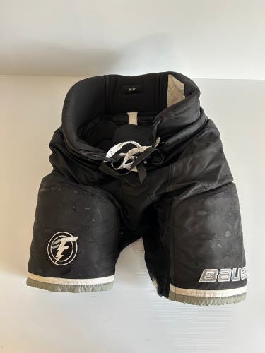 Used Senior Small Bauer Custom Pro Hockey Pants Pro Stock - Black/Grey/White