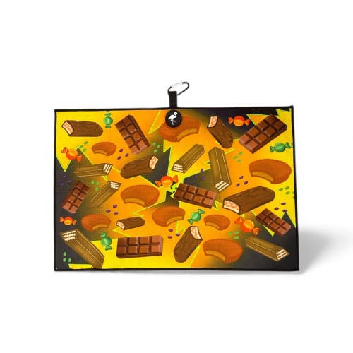 Logie Joes Chocolate Candy Biohazard Golf Towel | Premium Microfiber