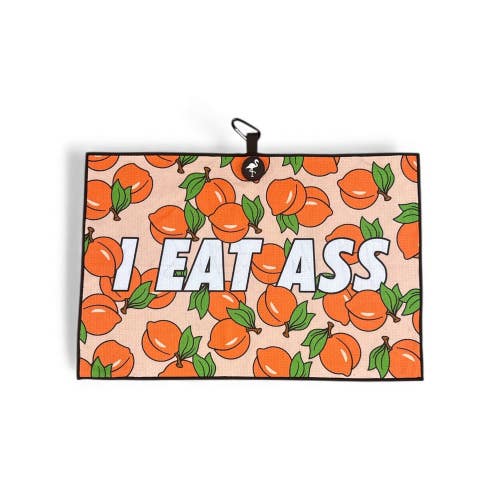 Logie Joes I Eat Ass Peaches N Cream Golf Towel | Premium Microfiber