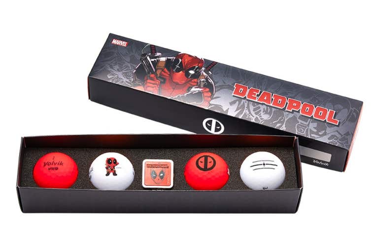 Volvik Vivid Soft Marvel X 4.0 Golf Balls (Deadpool, 4pk) 2025 Gift Set NEW