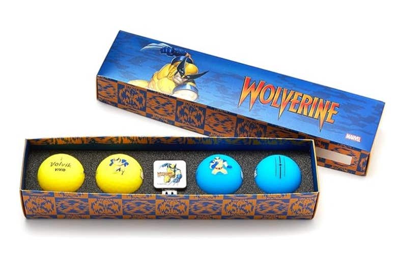 Volvik Vivid Soft Marvel X 4.0 Golf Balls (Wolverine, 4pk) 2025 Gift Set NEW