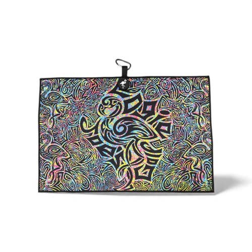 Logie Joes Tribal Flamingo Golf Towel | Premium Double-Sided Microfiber
