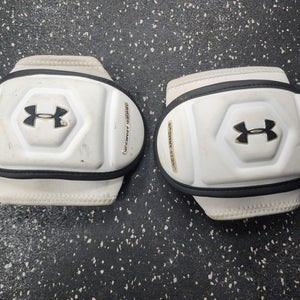 Used Under Armour ELBOW CAPS Lacrosse Arm Pads/Guards White LG 11849-S000034432
