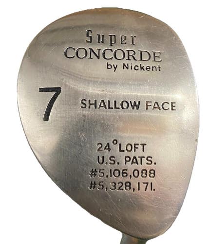 Nickent Super Concorde Shallow Face 7 Wood RH 24* -2 Stiff Graphite 39" New Grip