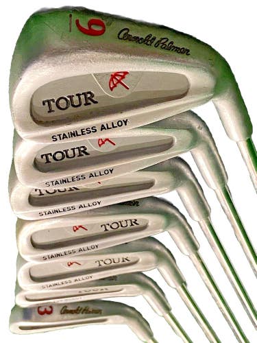 Arnold Palmer Golf Tour Stainless Alloy 3-9 Iron Set Stiff Steel 5i 37.5" RH