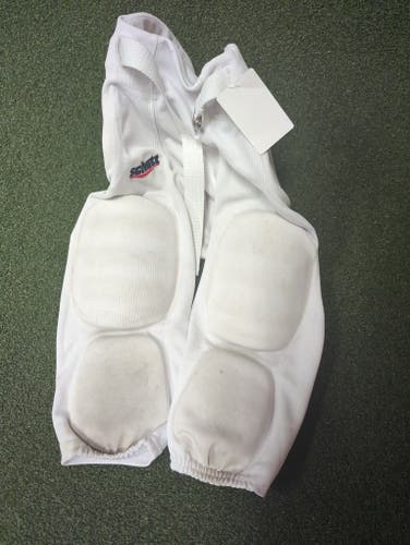 White Unisex Large Youth Schutt Game Pants (Used)(#9431)(D)