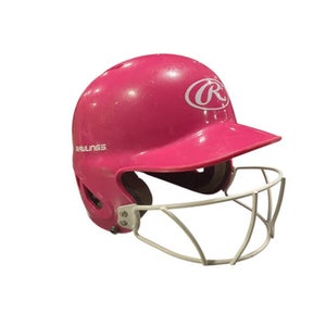 Used Rawlings PNK W/ MASK Batting Helmet w/Mask Pink One Size 11834-S000042775