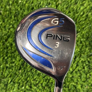 Right Handed Ping G5 3 Fairway Wood 15* Grafalloy ProLaunch Blue Regular Flex