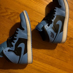 Blue Men's Size M 9.5 (W 10.5) Adult Air Jordan 1 Mid Shoes (Used)