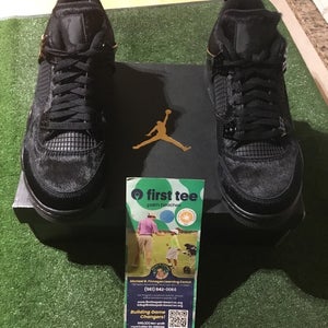 Michael Jordan 4 IV G Size 9.5 Black/Cement Grey Golf Shoes With Spikes