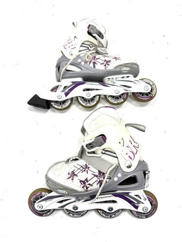 Used Bladerunner ADJ 5-8 Junior Rec Fitness Skates White Adjustable 11860-S000302190
