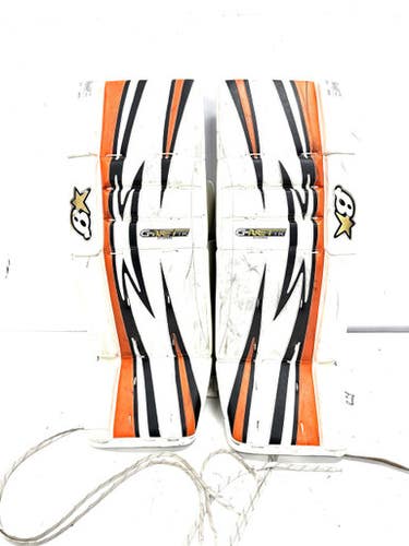 Used Brians GENETIK 5.0 Goalie Leg Pads Senior White 34" 11860-S000302187