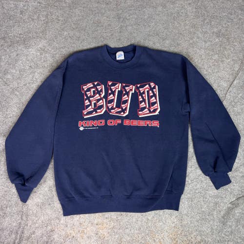 Vintage Budweiser Sweatshirt Mens Large King of Beers Beer Promo 90s USA Crew