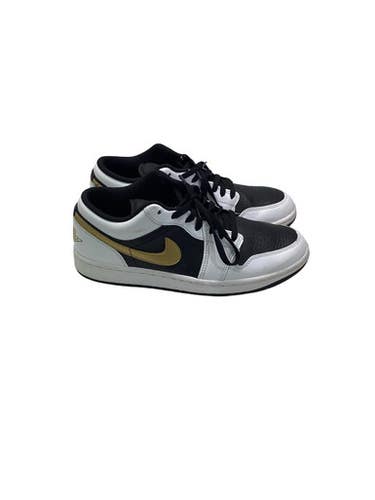 Used Jordan 1 LOW GOLD SWOOSH Basketball Shoes M Black And White Senior 9.5 11347-S000260981