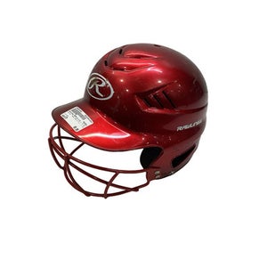 Used Rawlings RCFH 6 1/2 - 7 1/2 Batting Helmet w/Mask Red S/M 11347-S000261032